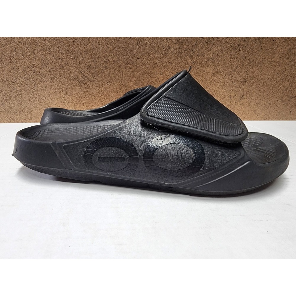 OOFOS Unisex Black Ooahh Sport Flex  slip-on Recovery Comfort Sandal Sz Men 10